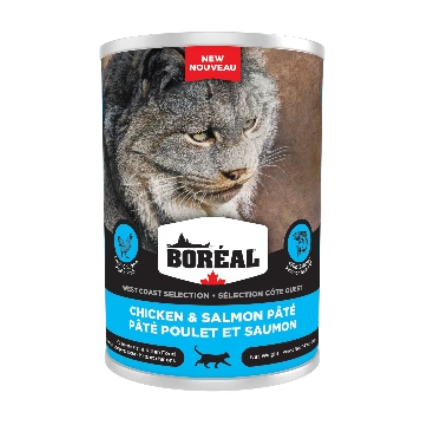 CÔTE OUEST | Nourriture en conserve pour chat - Poulet & saumon  / 400g
