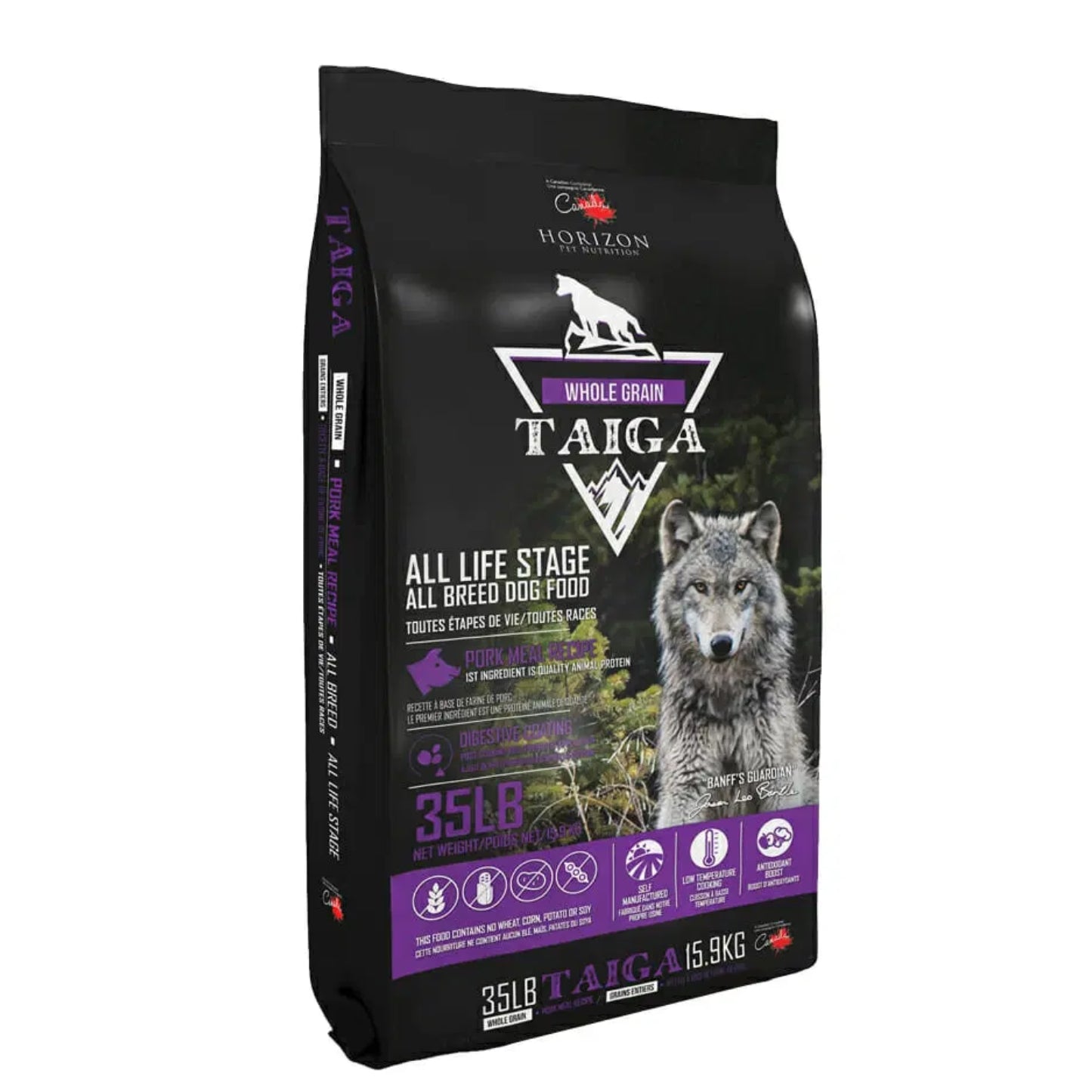 TAÏGA | Nourriture pour chien (avec grains) - Toutes races & étapes de vie - Porc / 35 lbs