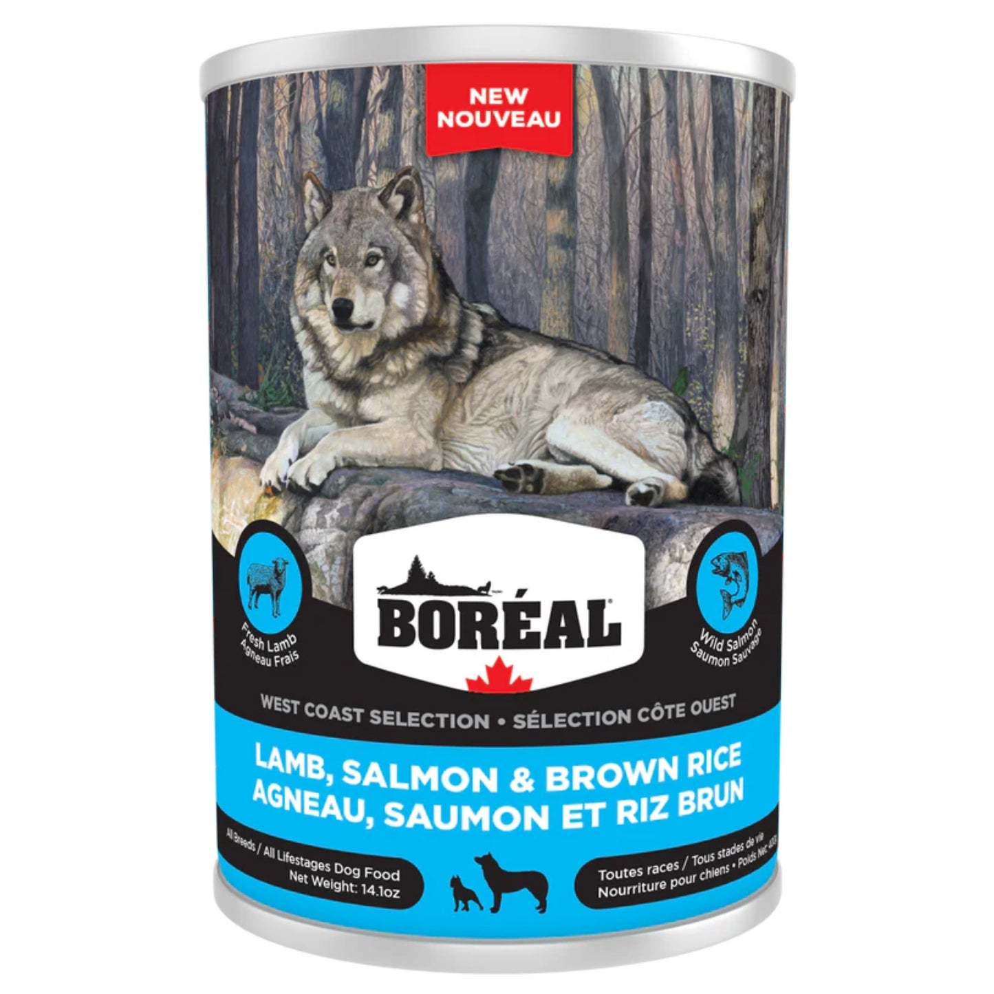 CÔTE OUEST | Nourriture en conserve pour chien - Agneau, saumon & riz brun / 400g