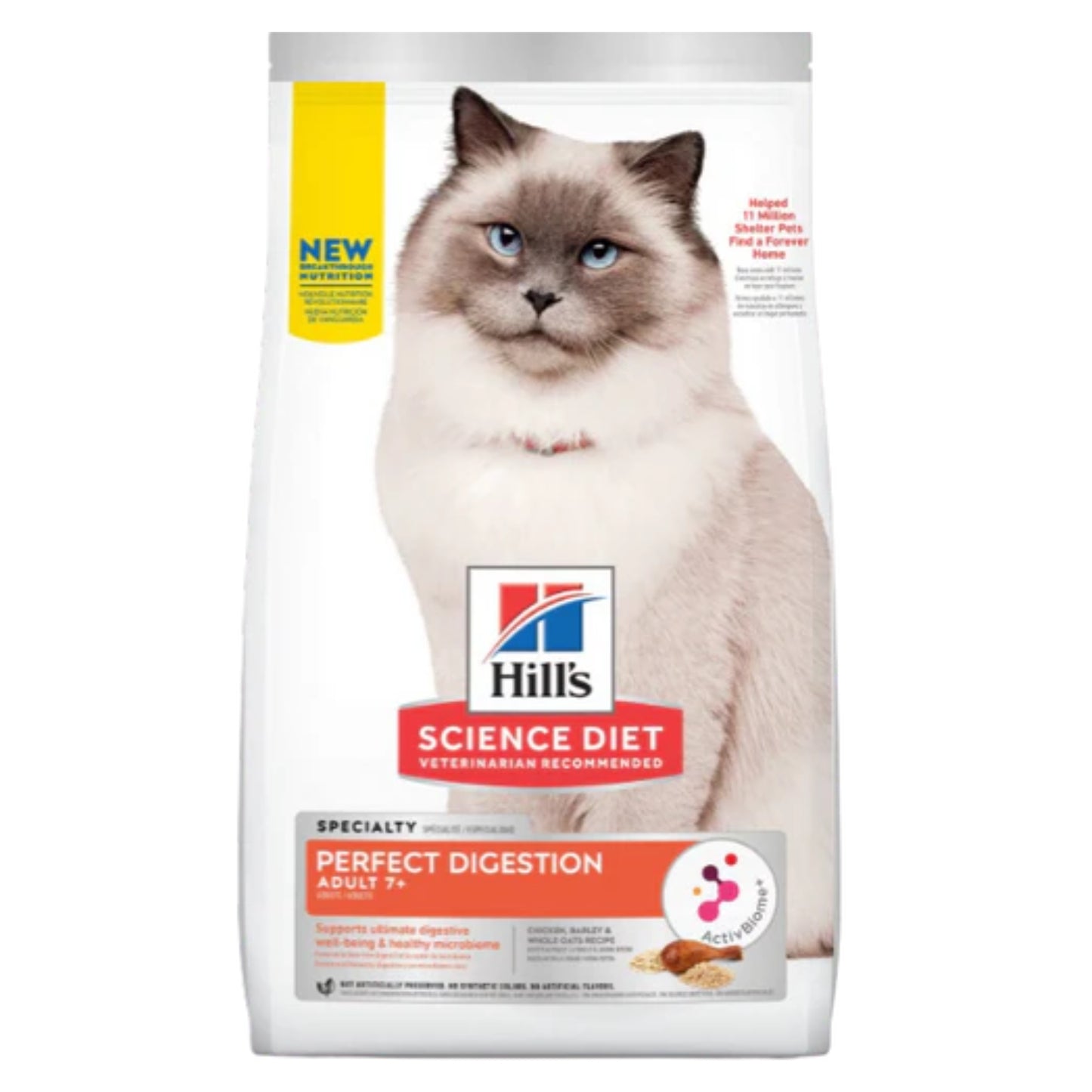 SCIENCE DIET | Nourriture pour chat adulte - 7+ ans - Digestion parfaite / 3.5 lbs