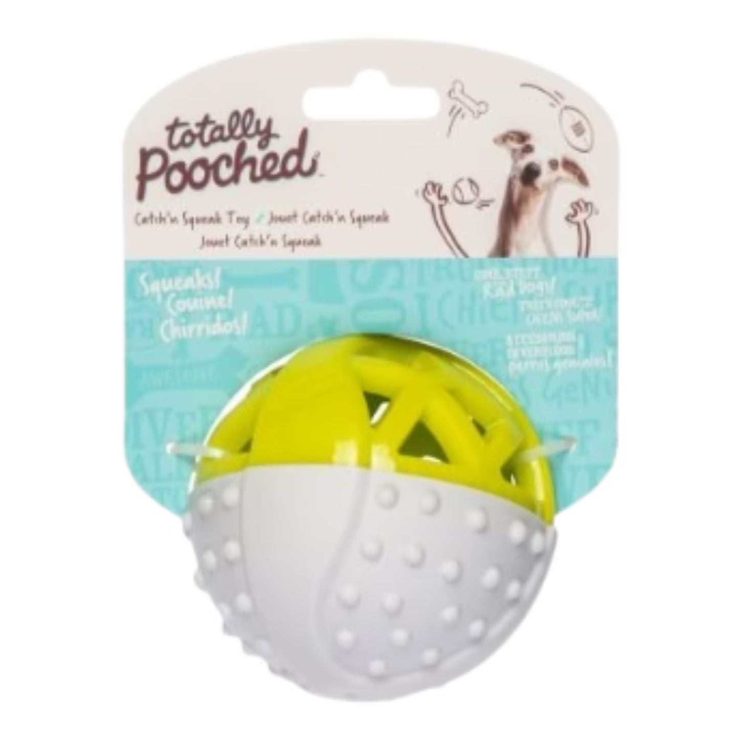 TOTALLY POOCHED | Jouet en caoutchouc pour chien - Balle distributrice / 3,5"