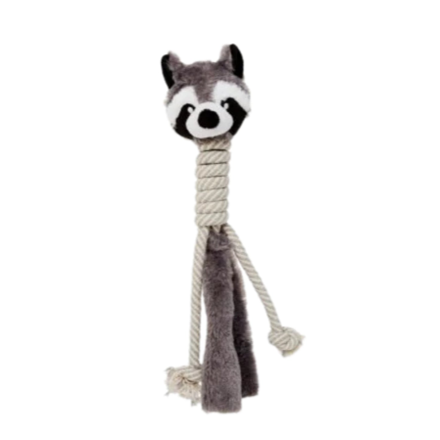 Jouet en peluche & corde pour chien - Raton laveur à long cou