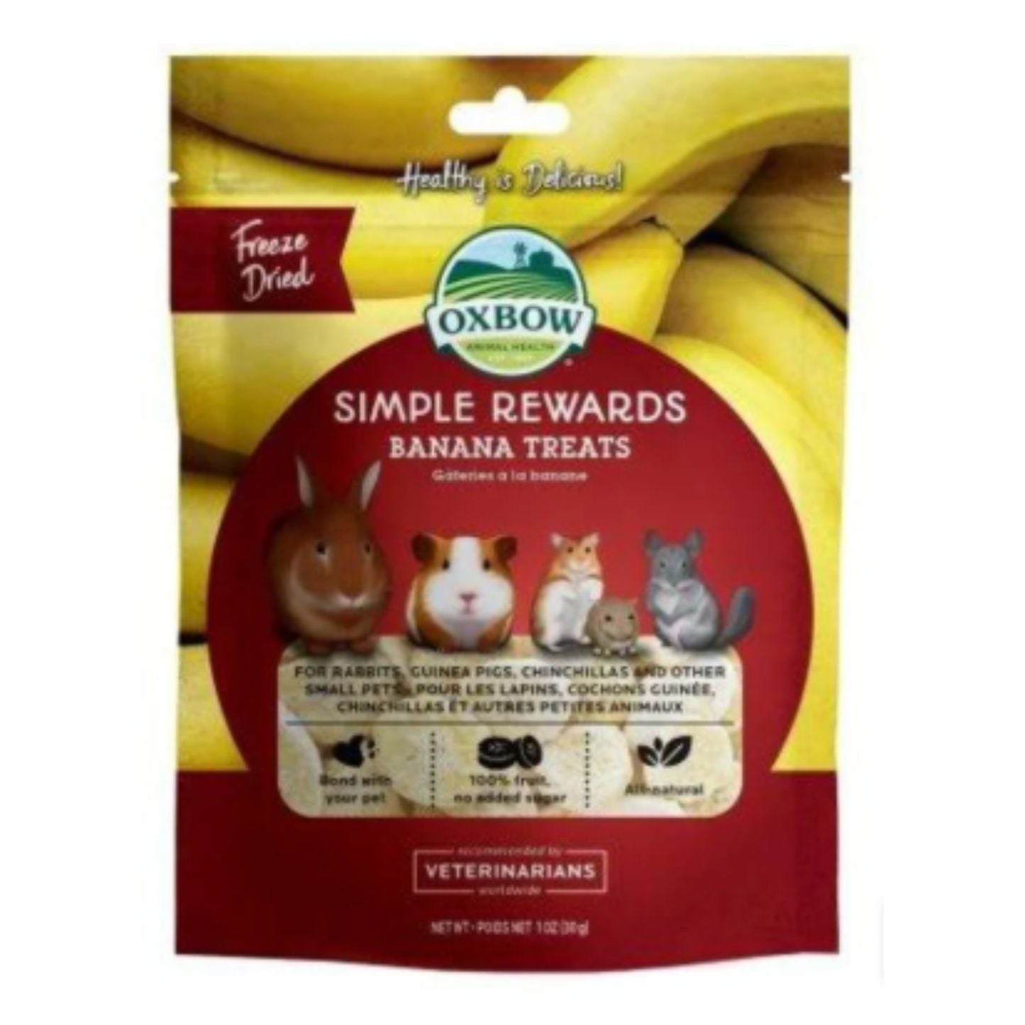 Simple Rewards - Gâterie lyophilisé a la banane pour rongeur / 30g