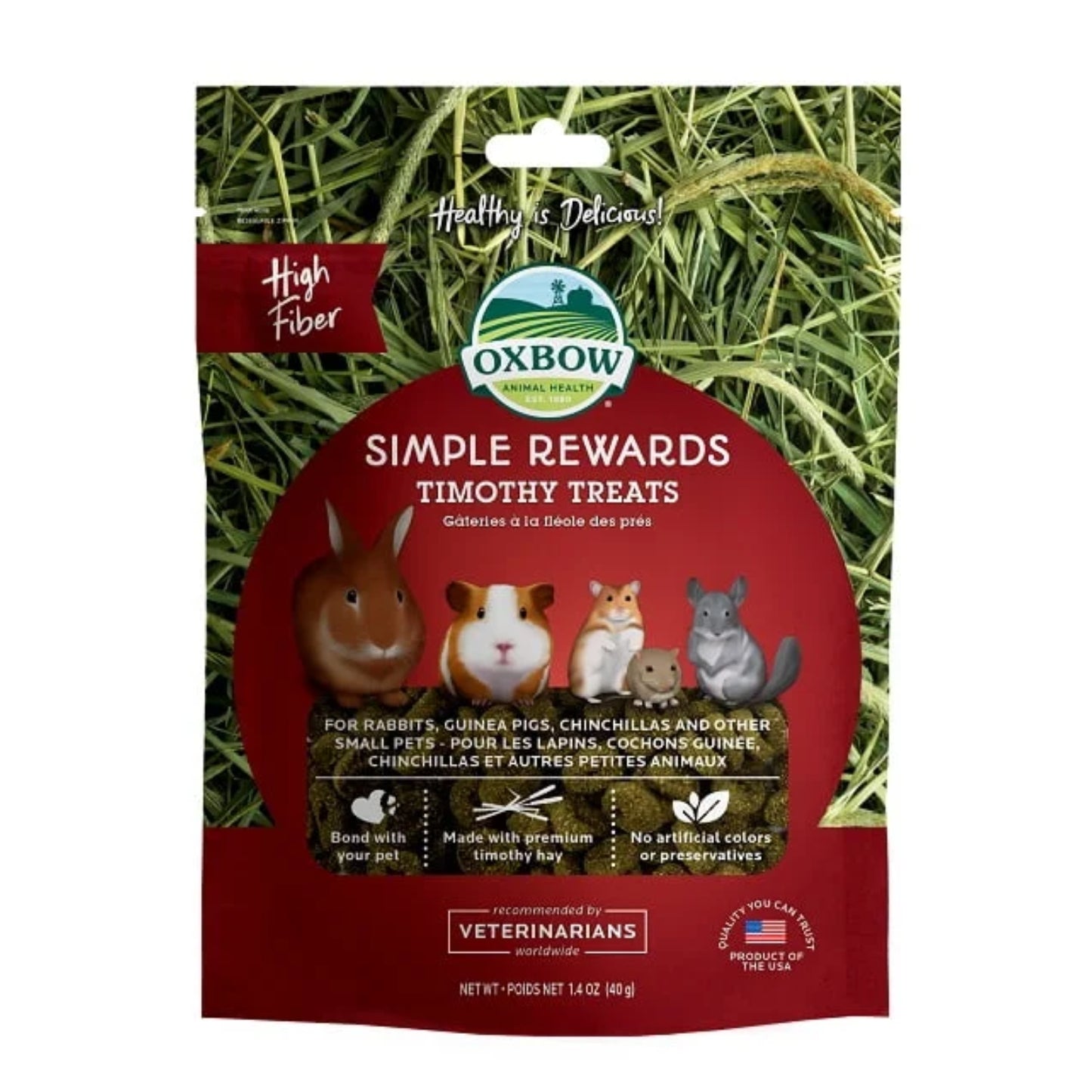 High fiber - Gâterie pour rongeur à la fléole des prés / 40g