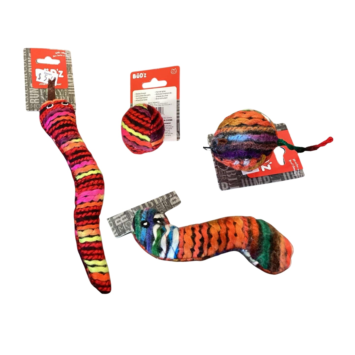 Jouet pour chat en laine multicolore