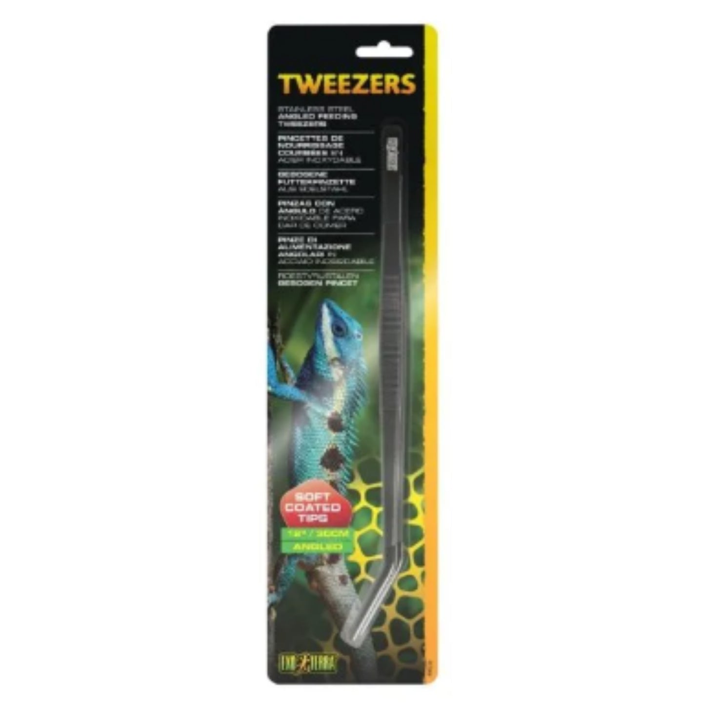 Pince tweezers noire bout courbé / 12''