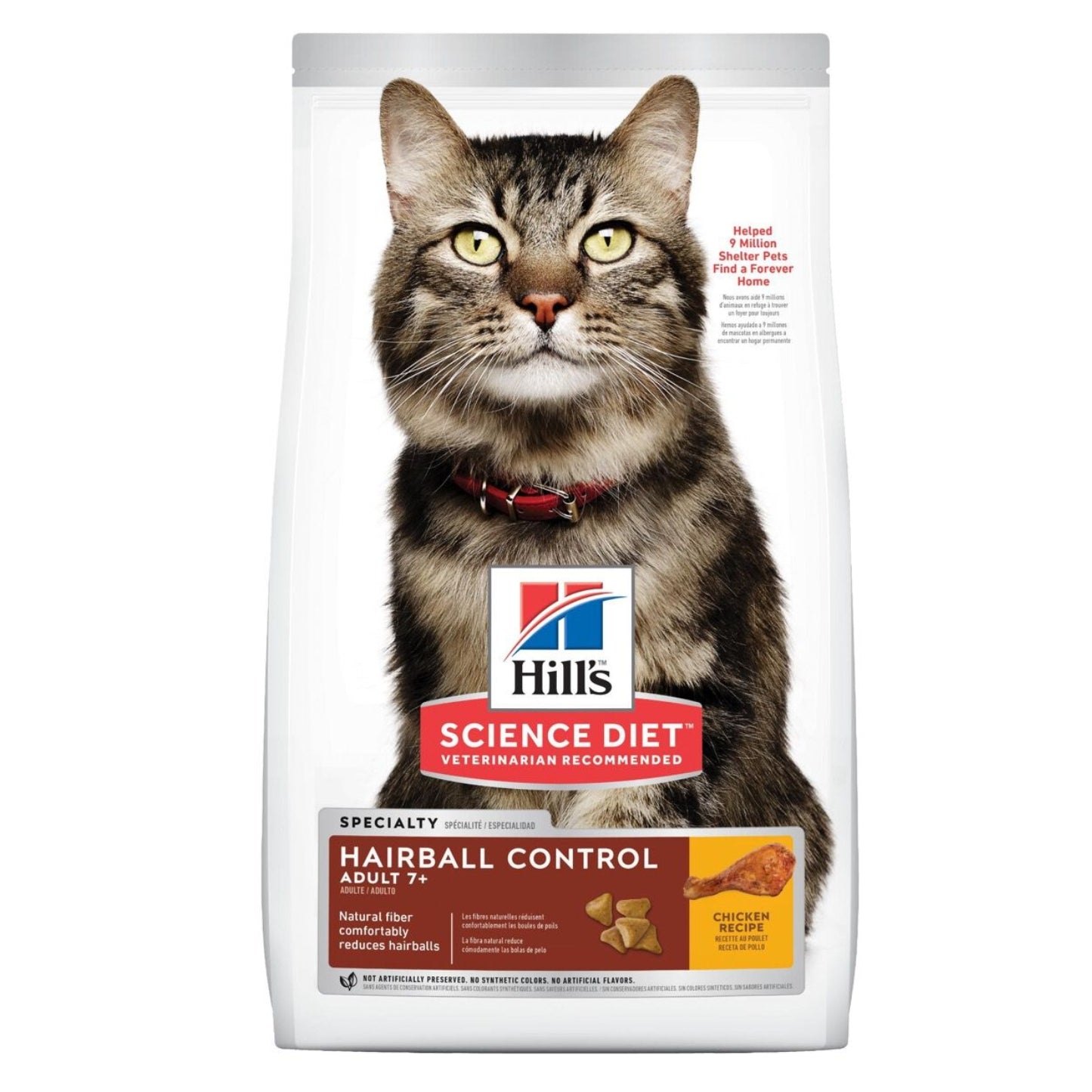 Nourriture pour chat adulte 7+ - Hairball control -Poulet / 3.5 lb