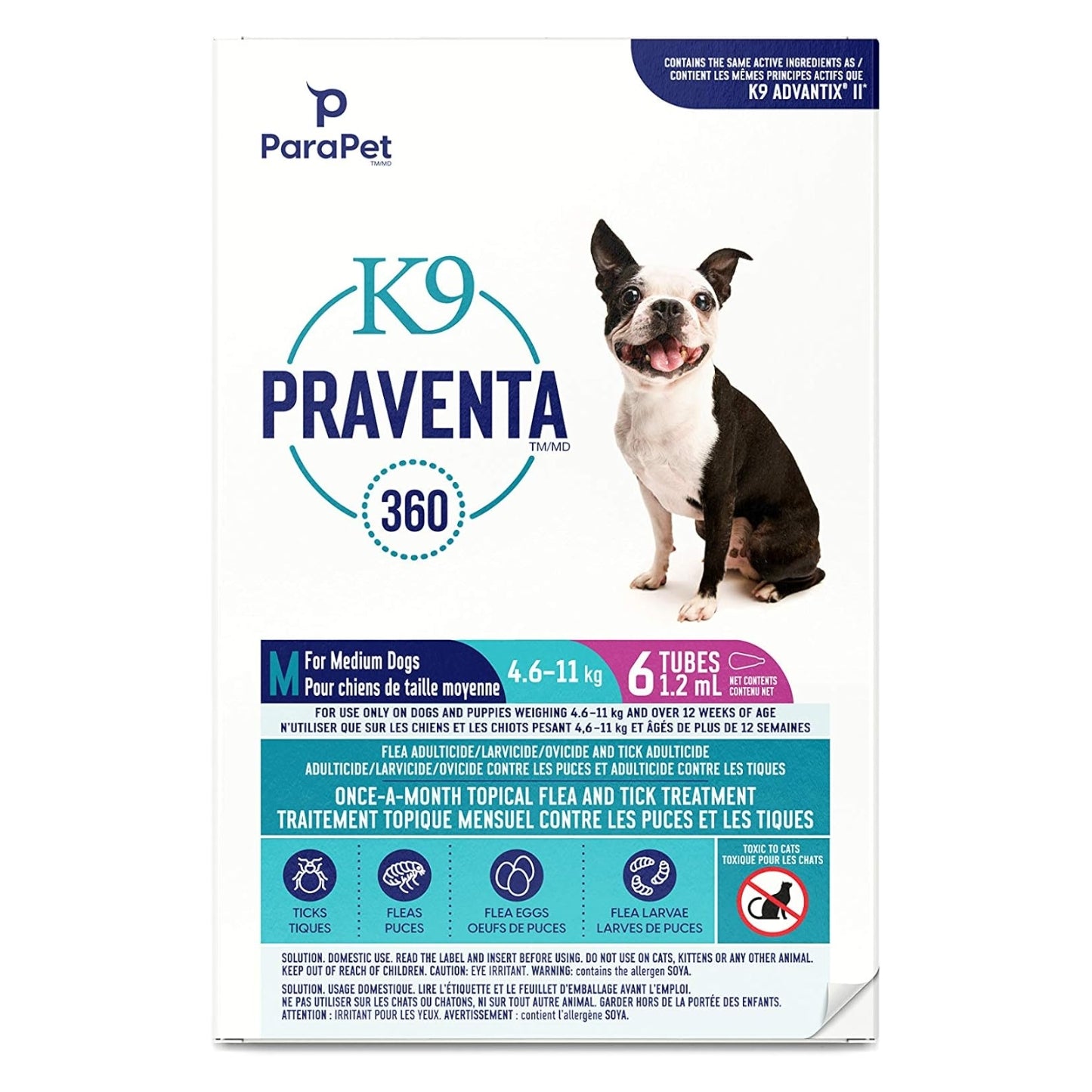 K9 PRAVENTA | traitement contre les puces & tiques / Chiens de 4,6 à 11 kg