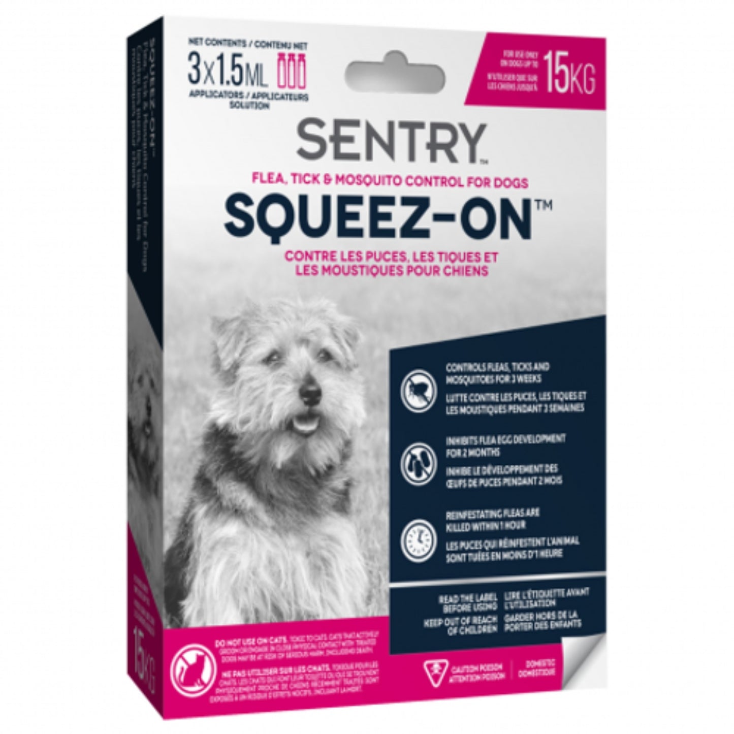 SENTRY | Tube contre puces, tiques & moustiques / Chien - de 15 kg